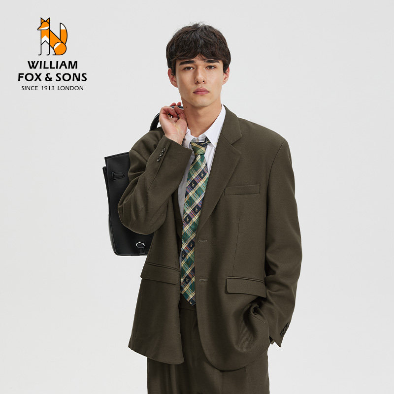 【限时清仓】2025秋季高级感OVERSIZE轻奢休闲羊毛西服垫肩款西装,男装,休闲西服,淘宝优惠券,粉丝福利购,淘宝优惠卷