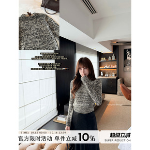 Yuyueer愉悦喻悦 圆领修身套头针织衫女秋季韩系基础百搭休闲上衣