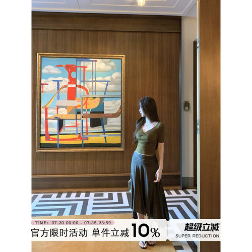 天丝羊毛不规则设计感半身裙女