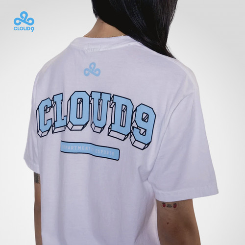 Cloud9北美大学体育风T恤夏季新款男纯棉T恤昂恩电竞