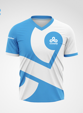 2026年Cloud9电竞俱乐部C9粉丝队服蓝白色经典官方正品昂恩电竞
