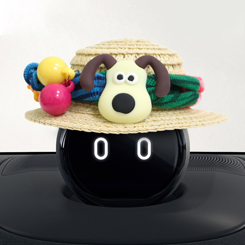 蔚来nomi帽子机器人头盔西部牛仔车内饰品保护装饰创意中控台摆件