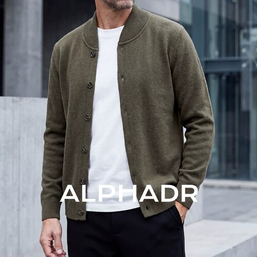 ALPHADR高端老钱纯羊毛针织开衫