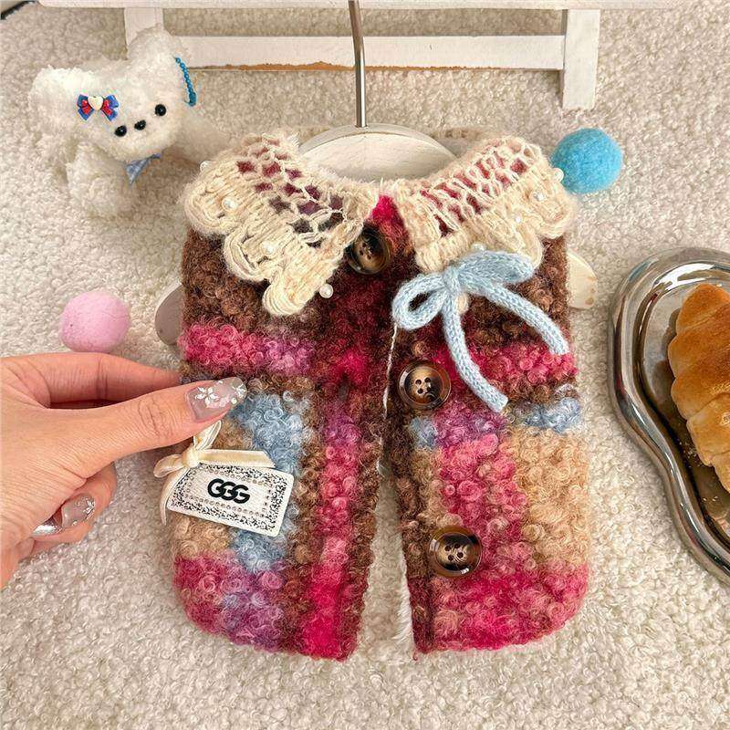 冬新款加厚提花毛绒圈圈呢料宠物狗狗猫咪保暖衣服蕾丝领开衫背心,宠物/宠物食品及用品,狗宠物服装/雨衣,淘宝优惠券,粉丝福利购,淘宝优惠卷