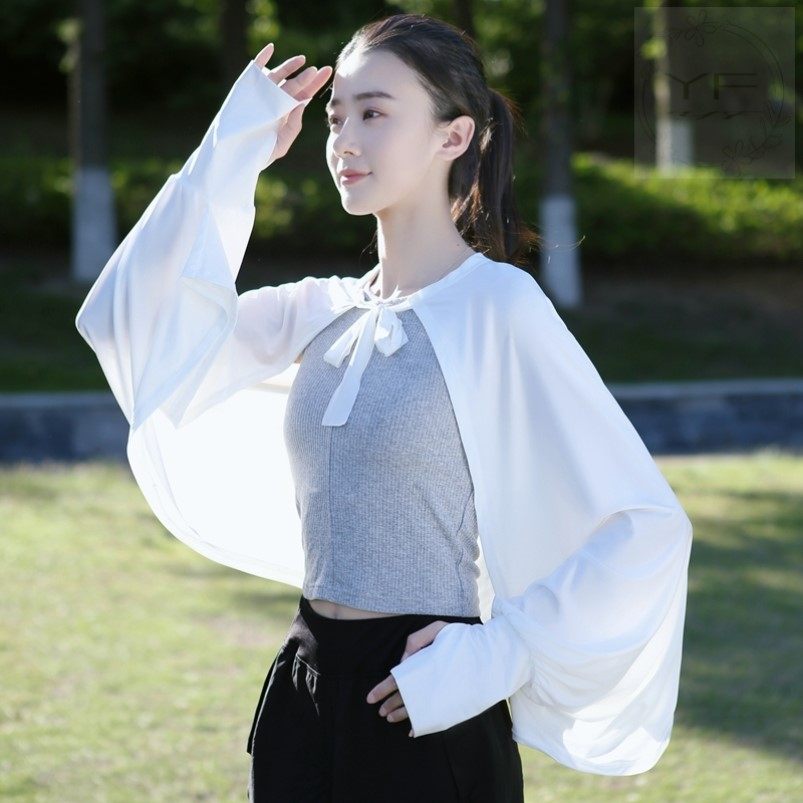 防晒披肩女夏季学开车骑车电动车遮阳神器冰丝宽松披风防晒衣外搭