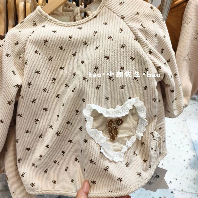 男女宝宝条绒加绒罩衣不