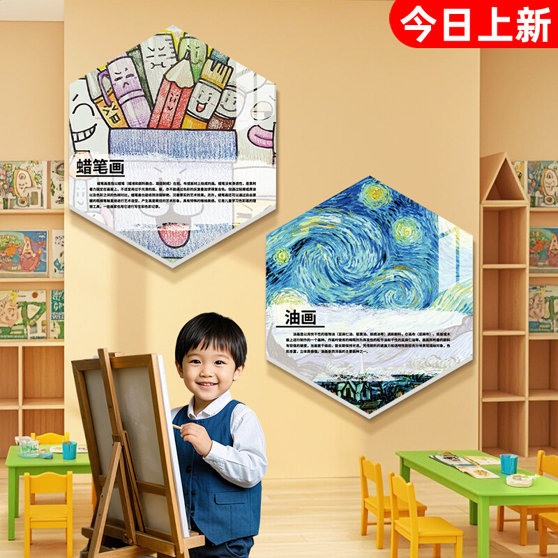 美术教室墙面装饰画室布置幼儿园环创素描油画培训机构文化墙贴图片