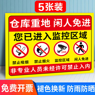仓库重地闲人免进标识牌仓储库房重地非请勿入提示牌禁止入内警示牌仓库提示牌顾客止步严禁烟火禁止吸烟贴纸