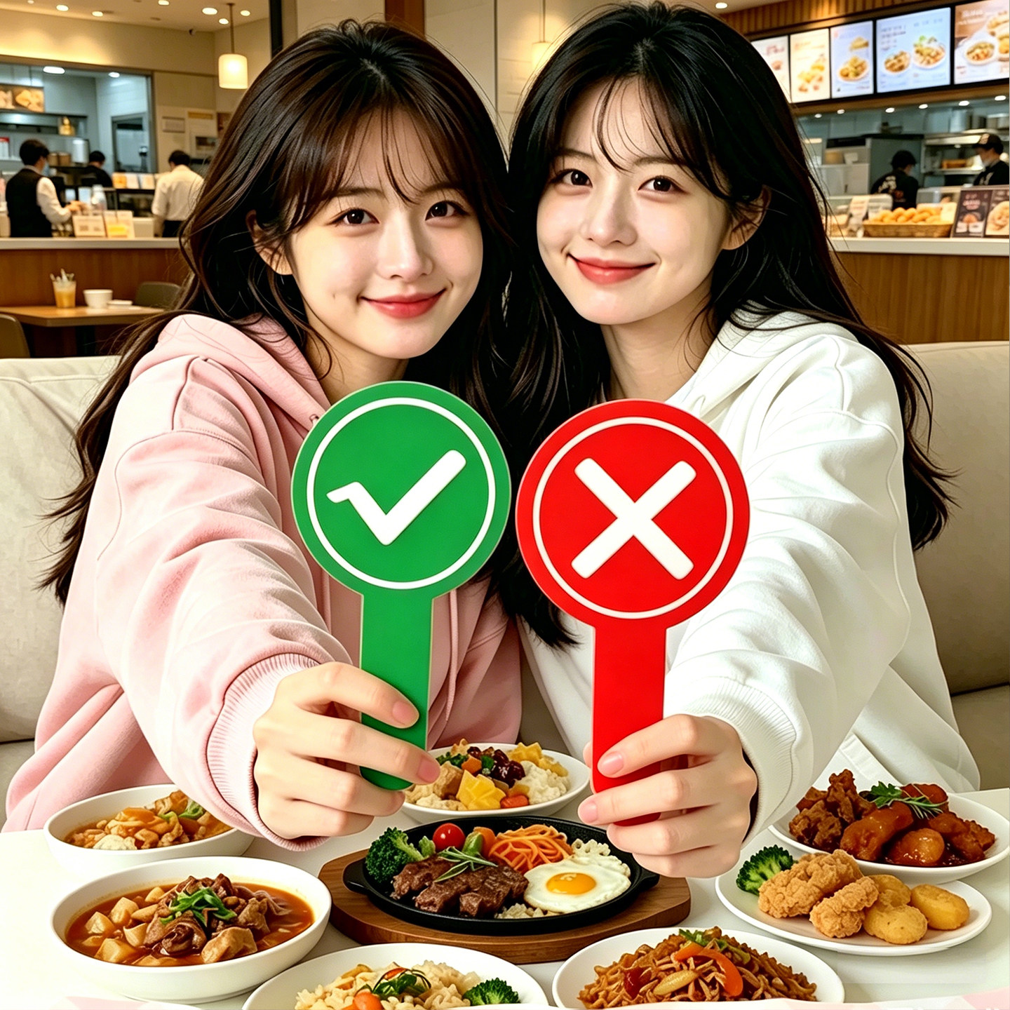 对错举手牌双面桃黑黑陶嘿同款道具旅游美食打卡游戏叉钩对号手持对错举手牌打钩打叉牌子对号手举牌