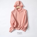 100%羊毛无缝针织帽衫  2025冬季纯色百搭女士连帽简约羊毛衫卫衣