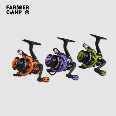 FarmerCamp微物路亚鳟鱼纺车轮溪流折叠摇臂500型新手入门迷你轮