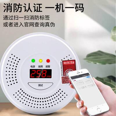 。检测探测仪复合型侧漏一氧化碳报警器房车煤气液化气防中毒可然