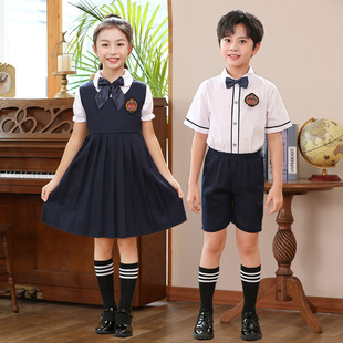 幼儿园园服夏装 班服英伦学院风毕业照服装 小学生夏季 儿童校服套装