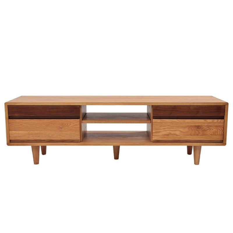 日式双色电视柜茶几北欧简约现代橡木家具小户型客厅全实木视听柜