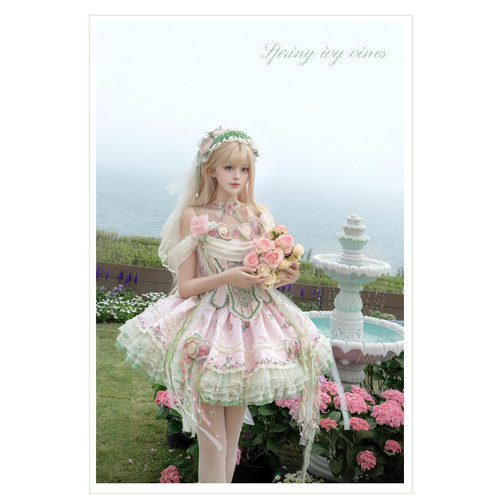 【春藤曼枝定金加购链接】snow 雪野一梦 胸衣半裙粉绿套装lolita