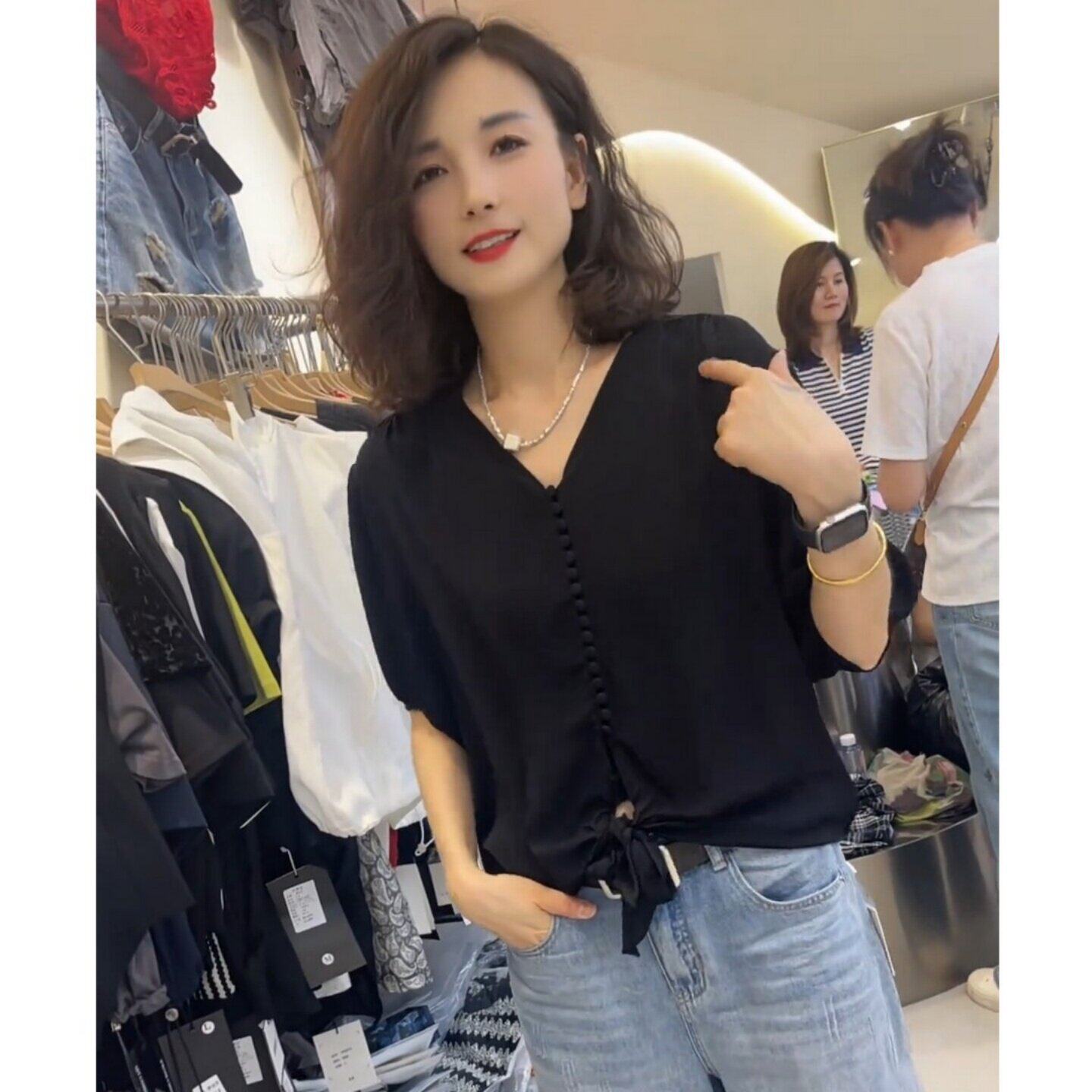 夏季欧货抽绳显瘦防晒衬衫