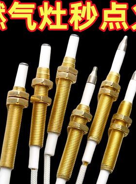 燃气灶点火针通用打火器万能带线感应铜针嵌入式煤气灶具配件