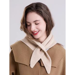 100%山羊绒25x85C299 设计超级方便 100%山羊绒围巾 三角巾插口式