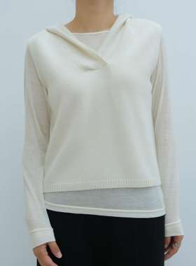 ROW羊绒无袖连帽衫|100%山羊绒|天然无染色马甲外搭103017L280克