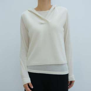 天然无染色马甲外搭103017L280克 100%山羊绒 ROW羊绒无袖 连帽衫