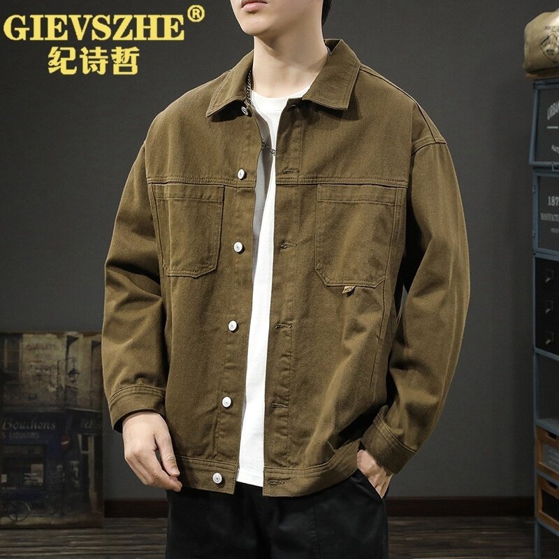 纪诗哲2026春季新款潮牌美式重磅复古纯棉工装休闲夹克上衣外套男