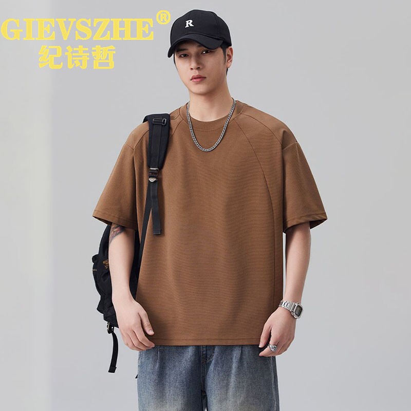 纪诗哲夏季短袖T恤男士2026新款潮牌圆领宽松美式休闲polo衫男