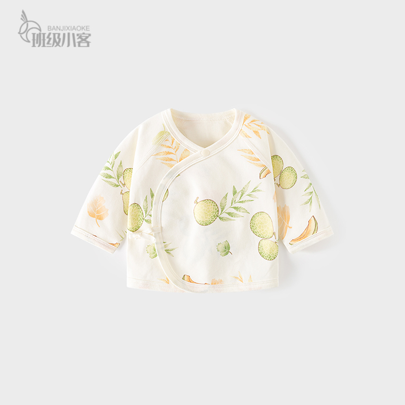 初生婴儿a类半背衣秋冬新生儿半背纯棉春秋季和尚服宝宝上衣52码