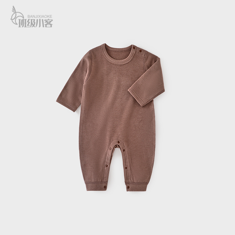 婴儿德绒连体衣新生婴儿衣服秋冬季a类宝宝哈衣爬服贴身打底睡衣