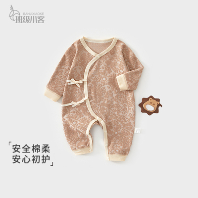 婴儿衣服秋冬季男女宝宝蝴蝶衣52码新生儿连体衣满月宝宝哈衣爬服