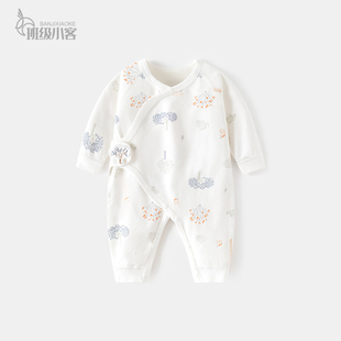 新生婴儿蝴蝶衣52码宝宝连体衣初生婴儿哈衣秋冬纯棉和尚服爬服