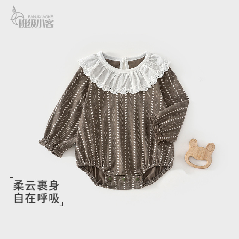 女宝宝婴儿包屁衣春秋款碎花连体衣早春荷叶领三角哈衣可爱风爬服,童装/婴儿装/亲子装,连身衣/爬服/哈衣,淘宝优惠券,粉丝福利购,淘宝优惠卷