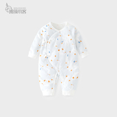 婴儿薄棉连体衣秋冬季 40g新生儿夹棉衣服三层保暖蝴蝶衣宝宝衣服