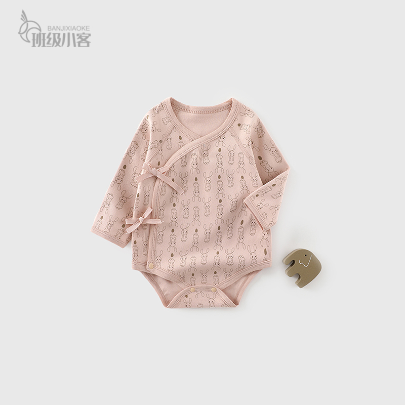 婴儿包屁衣春秋款三角哈衣舒绒打底男女婴儿连体衣外出ins风爬服