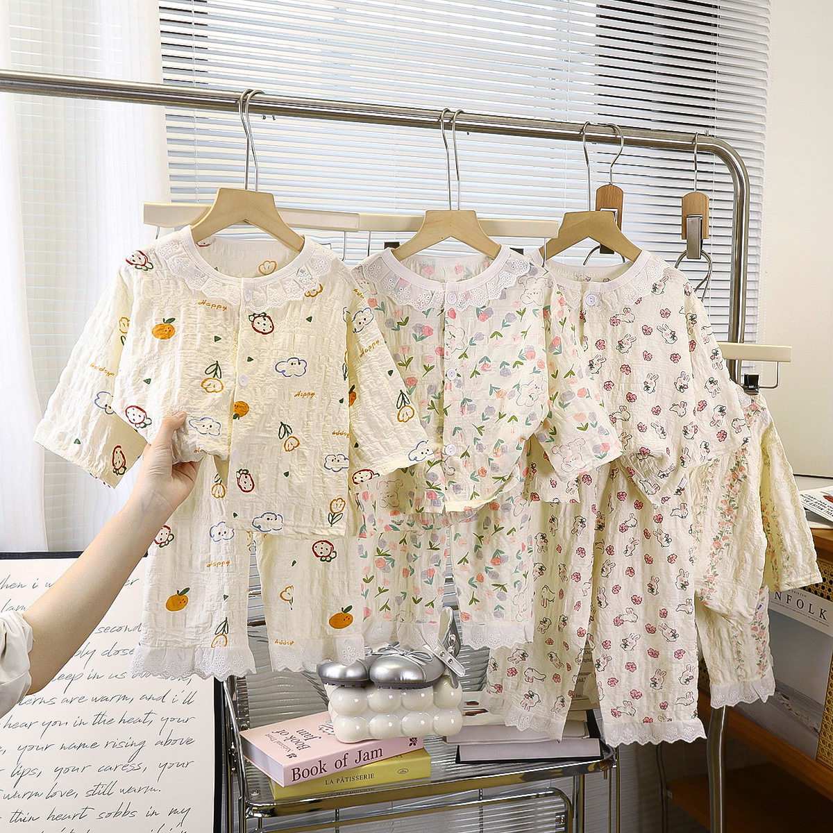 女童睡衣空调服家居服套装儿童春秋夏长袖薄款女孩宝宝时光棉韩版