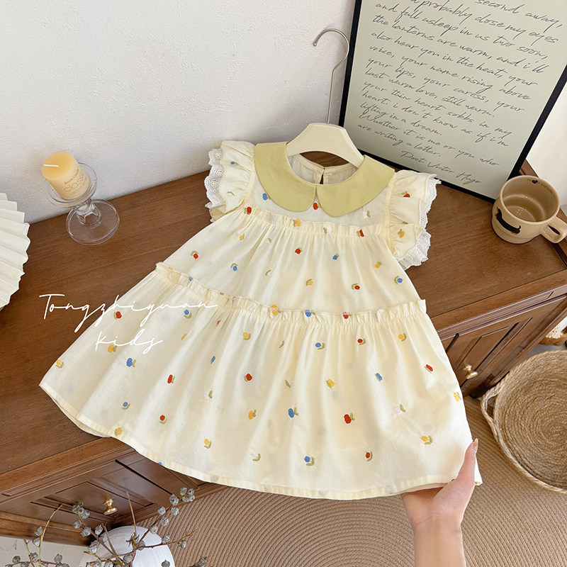 女童公主裙女宝宝时尚彩虹花朵百搭休闲裙子夏季新款韩版气质潮流,童装/婴儿装/亲子装,连衣裙,淘宝优惠券,粉丝福利购,淘宝优惠卷