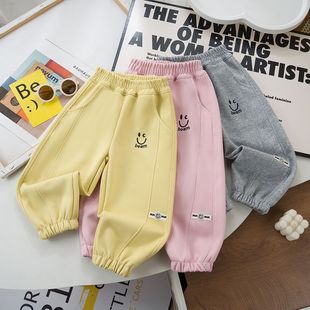 儿童长裤男女童运动裤女童弯道宽松卫裤春秋季时尚裤子百搭潮流款
