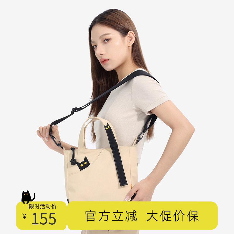 NOXXON卡其色猫咪可爱小众单肩包包休闲百搭手提包斜挎包女大容量