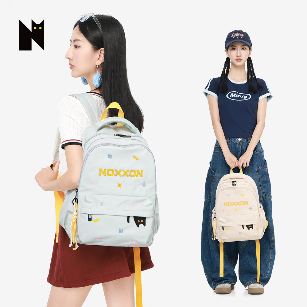 NOXXON大容量电脑包美式高街大学生双肩包护脊高中生书包ins小众