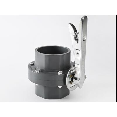 PVC塑料蝶阀农用排水插口蝶阀承插式一体阀门灌溉工程管道通风O型