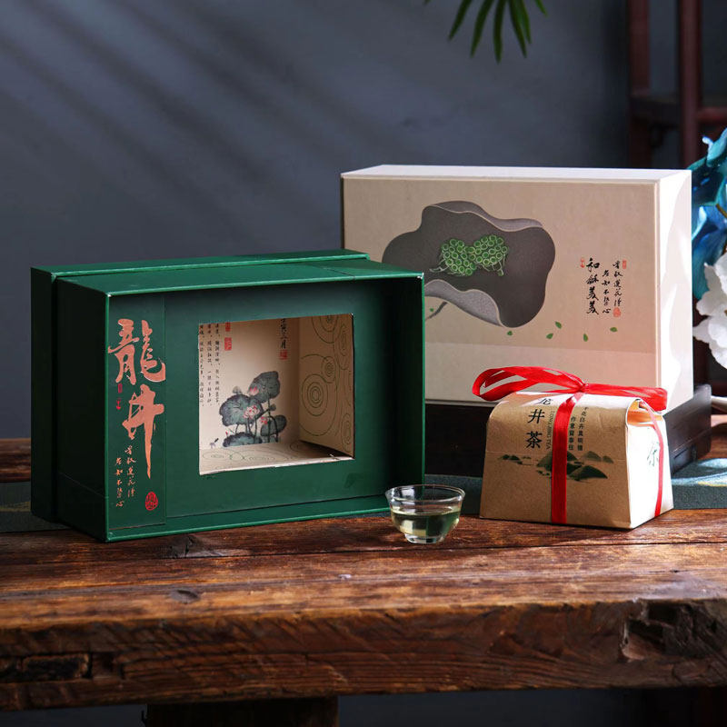 高档明前龙井茶包装盒空礼盒狮峰龙井茶叶半斤散茶方包大佛龙井茶