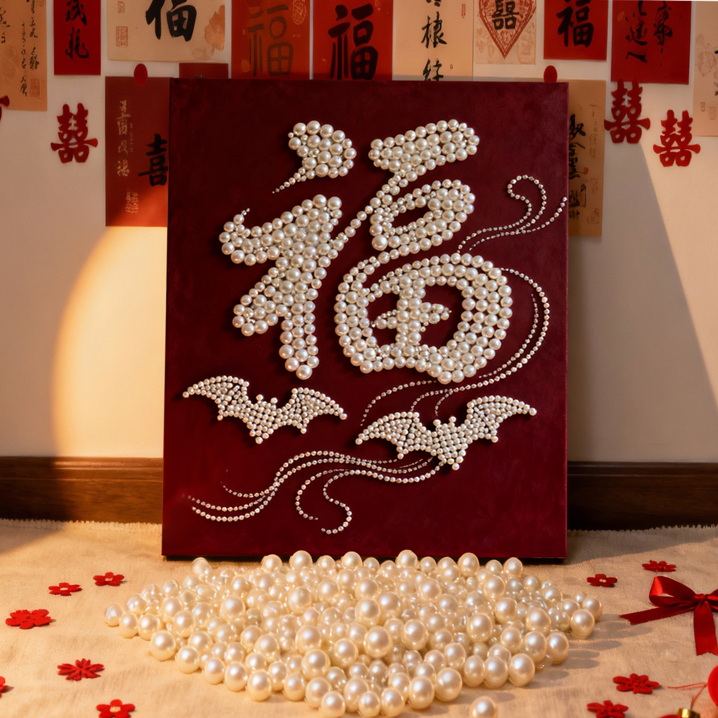珍珠福韵 2026新款DIY珍珠画新中式手工制作立体艺术客厅装饰礼物