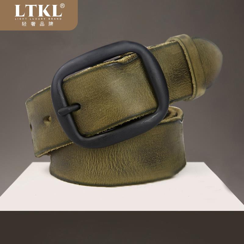 皮带男士真皮针扣休闲头层牛皮手工做旧复古个性男潮流腰带YH1112