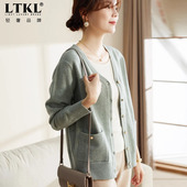 妈妈春装 外衣 上衣中老年女针织开衫 洋气外套中年女装 气质短款