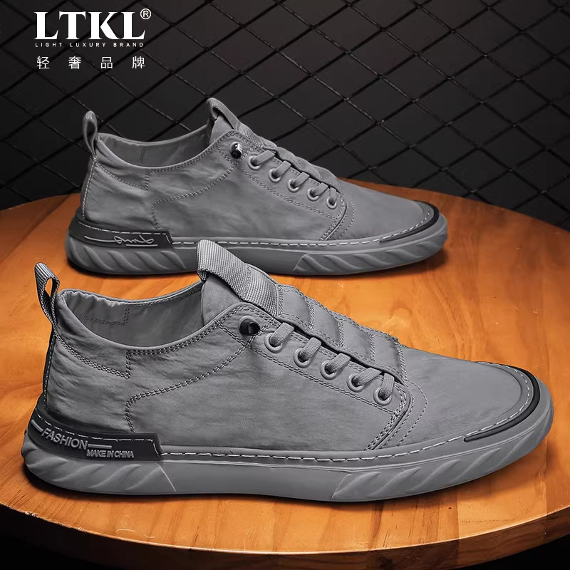 男鞋2026新款春季防滑软底一脚蹬老北京布鞋运动休闲板鞋帆布潮鞋