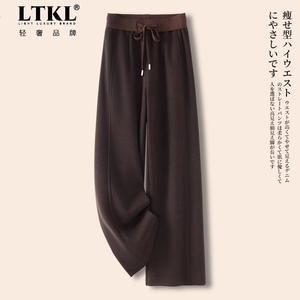 阔腿休闲裤女秋冬季2026新款系绳