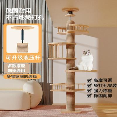 猫爬架通天柱小户型双层猫树猫架子实木多层一体猫咪攀爬架猫跳台