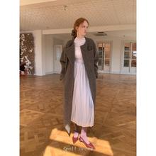 Spoii Unosa巧克力棕立裁口袋花朵不规则领80羊毛大衣