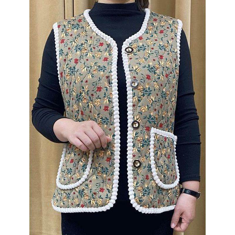 秋冬季新款女士马甲背心开衫外套宽松加绒加厚上衣时尚百搭妈妈装