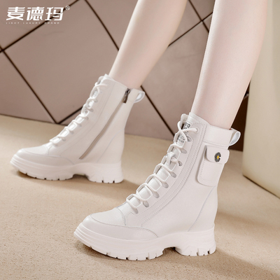 款英伦风显瘦厚底小个子内增高靴