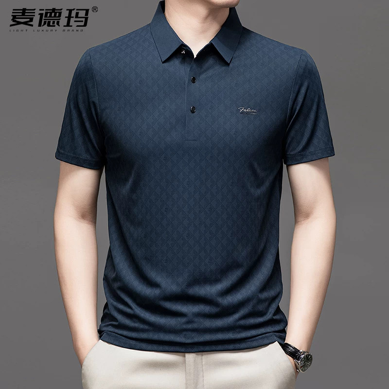 男士短袖t恤冰丝速干上衣服潮流夏季新款休闲翻领polo衫男装